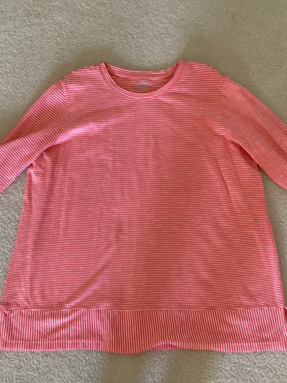 Lands End coral striped top XL